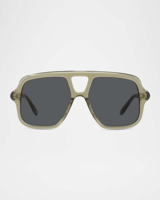 Slim Aviator Logo Sunglasses